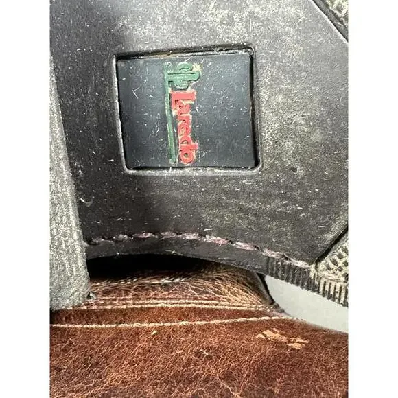 Laredo Men’s 10D Brown Leather Western Cowboy Boots Square Toe Rodeo Work